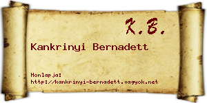 Kankrinyi Bernadett névjegykártya